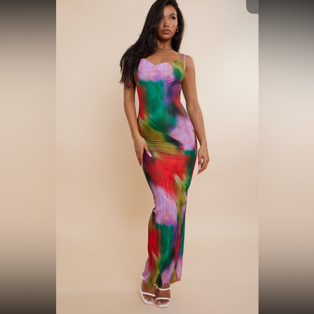 PrettyLittleThing Vibrant Multicolor Maxi Dress